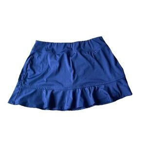 Tommy Bahama Active Golf Stretch XL Skort Skirt Navy‎ Blue Pickleball Ruffle